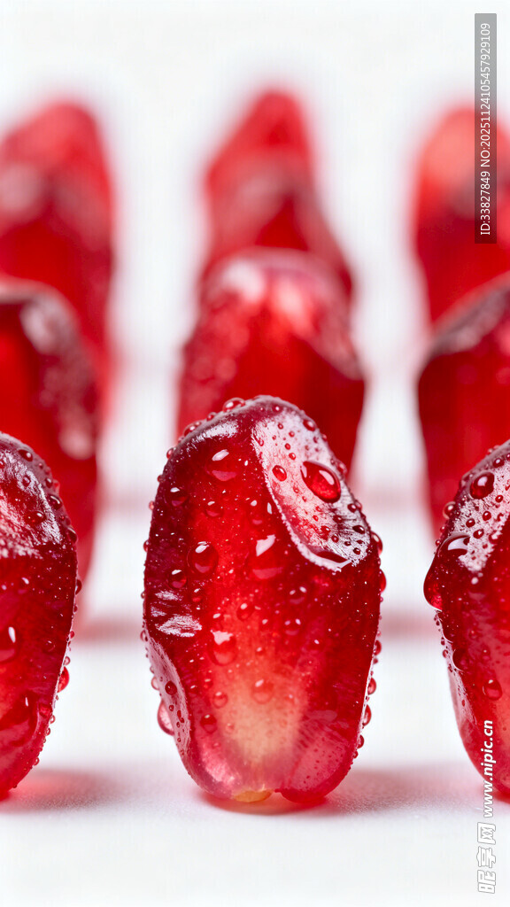 晶莹饱满的新鲜石榴籽