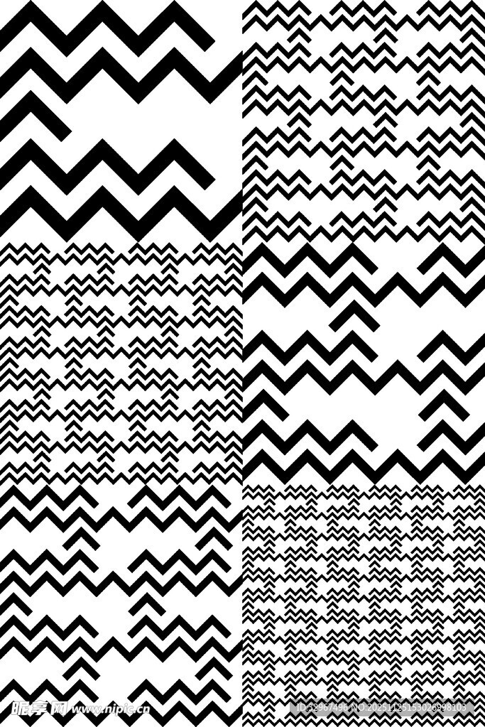 黑白几何波浪