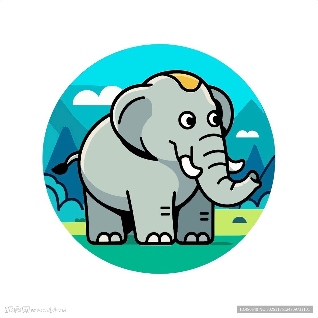 卡通大象插画
