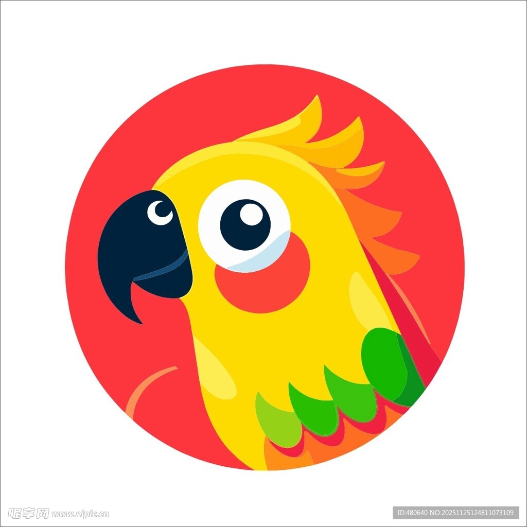 可爱鹦鹉卡通形象