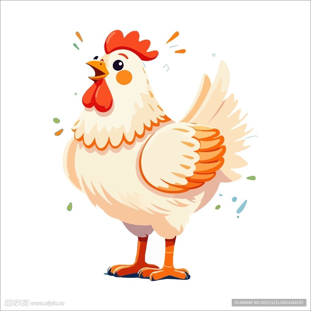 可爱卡通公鸡形象