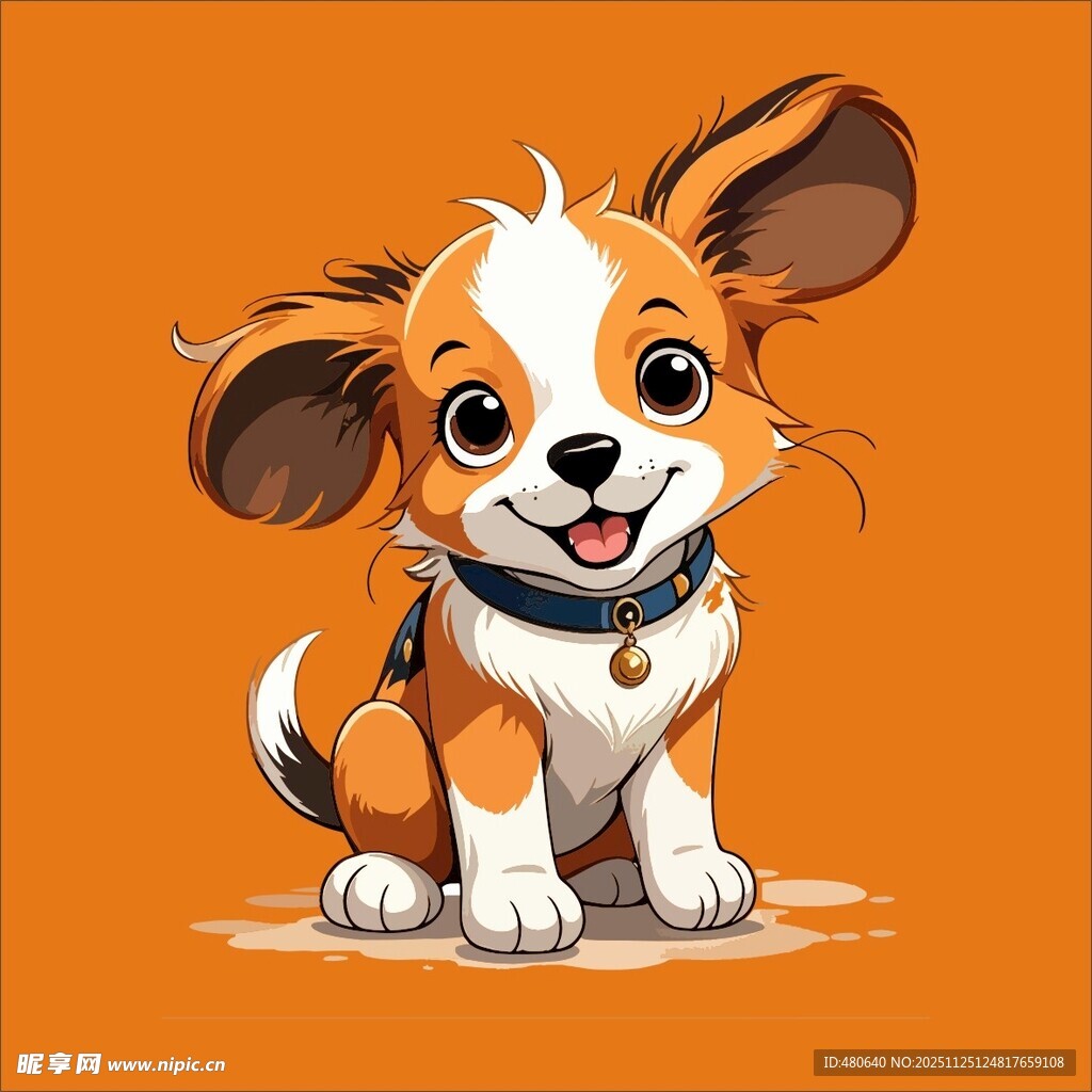 可爱柯基犬插画