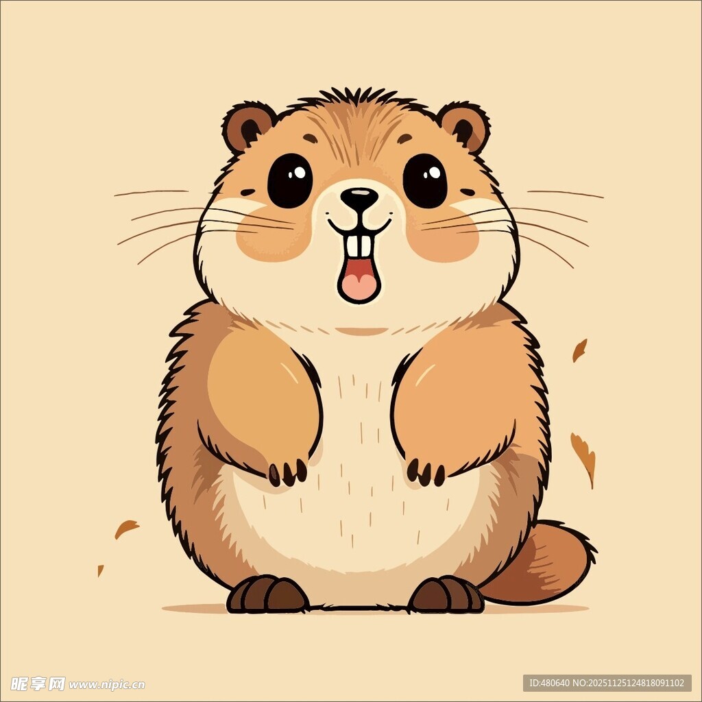 可爱土拨鼠吐舌卖萌