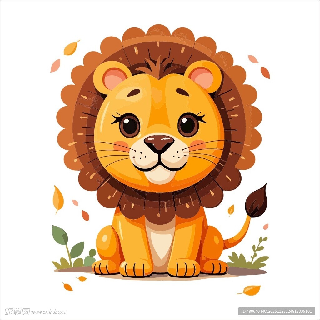 可爱小狮子插画