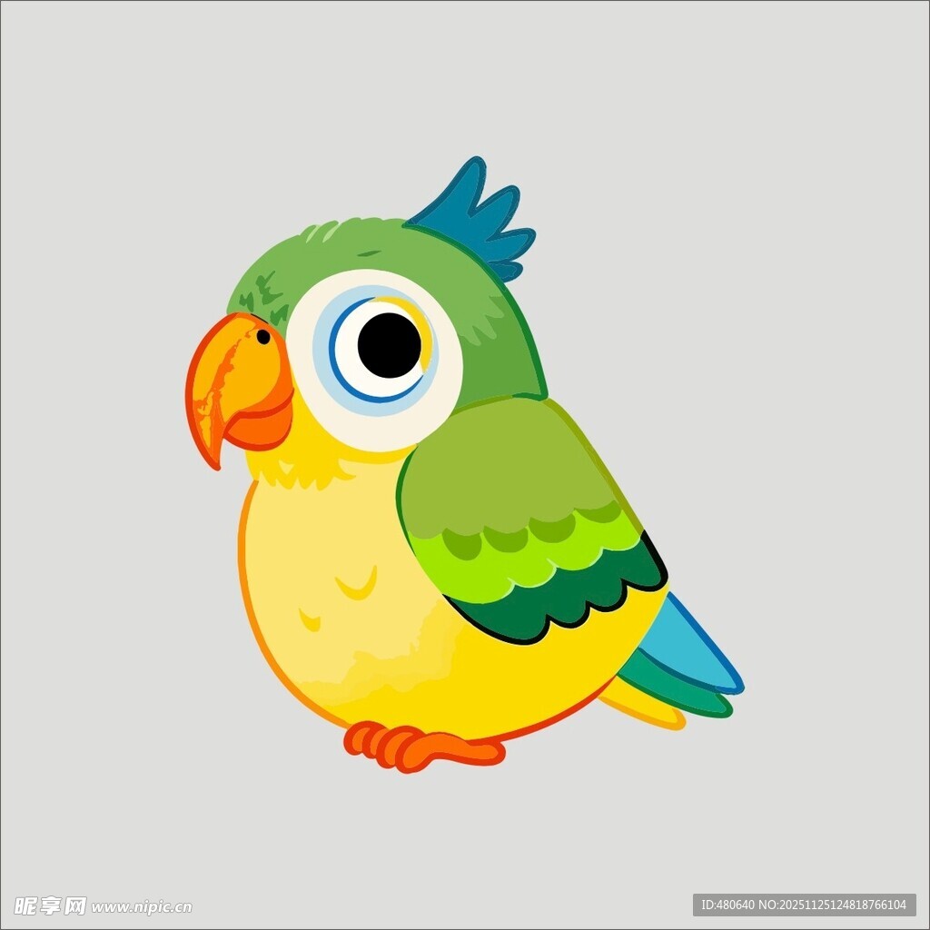可爱卡通鹦鹉形象