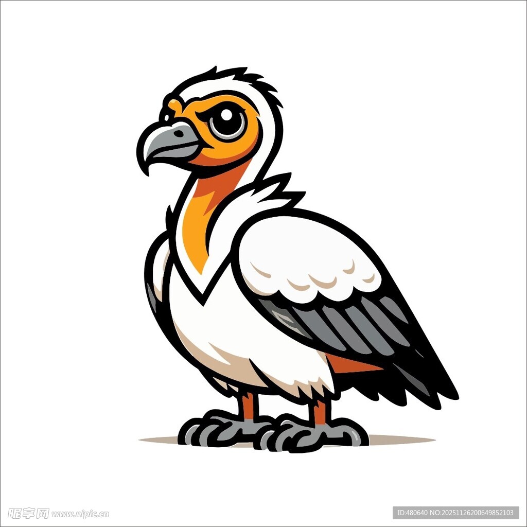 卡通形象的白兀鹫