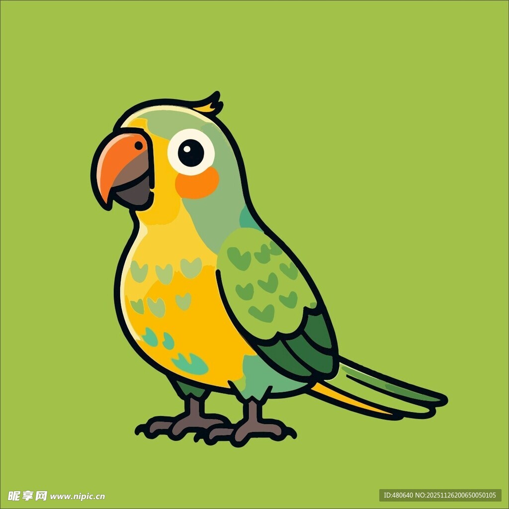彩色鹦鹉卡通形象