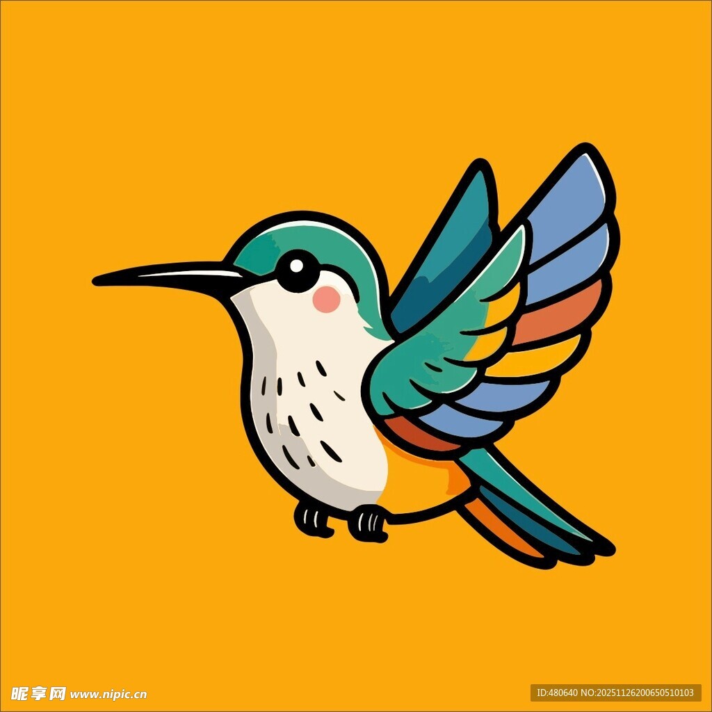 彩色蜂鸟卡通形象