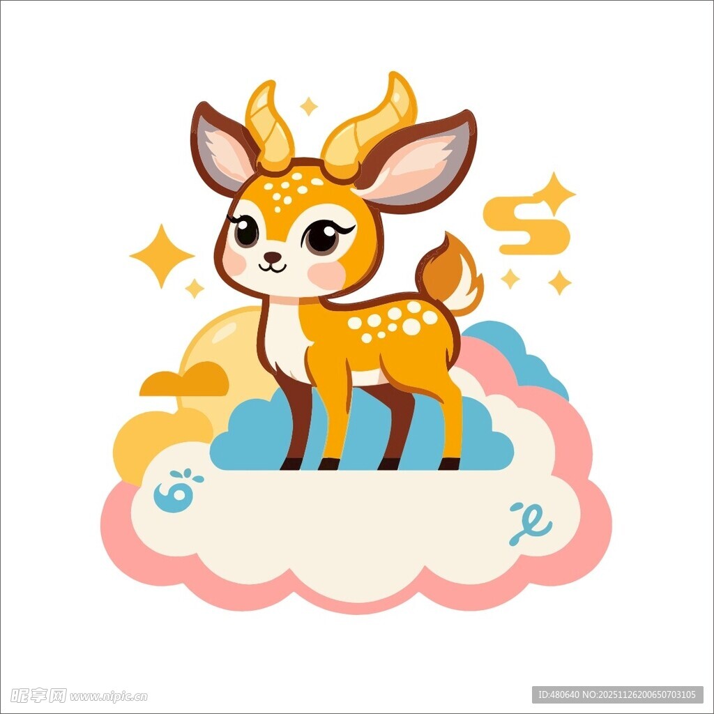 可爱小鹿云端闪耀