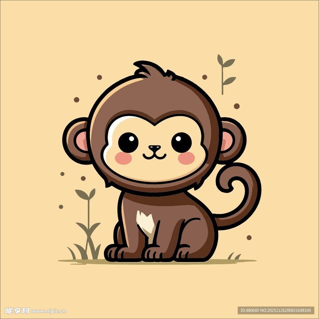 可爱小猴子插画