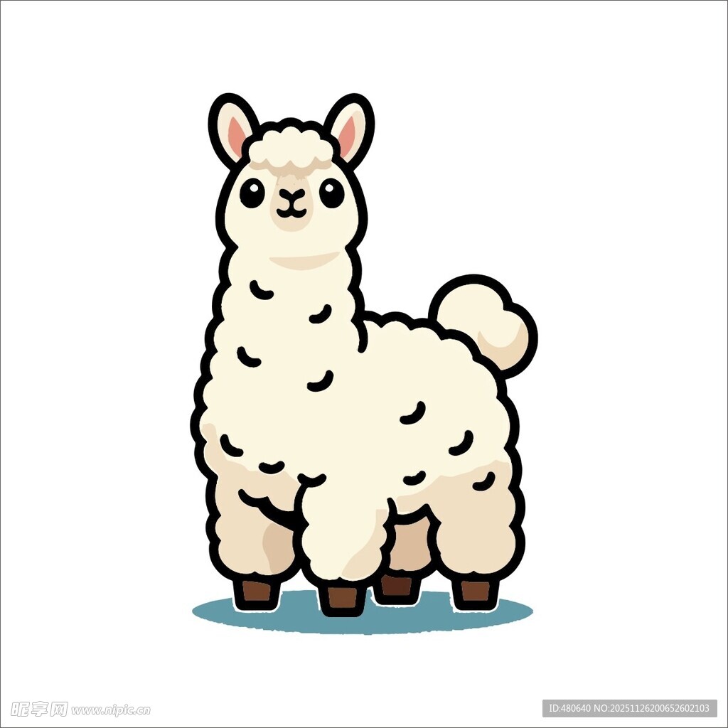 可爱卡通羊驼形象