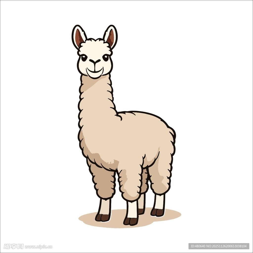 可爱卡通羊驼形象展示