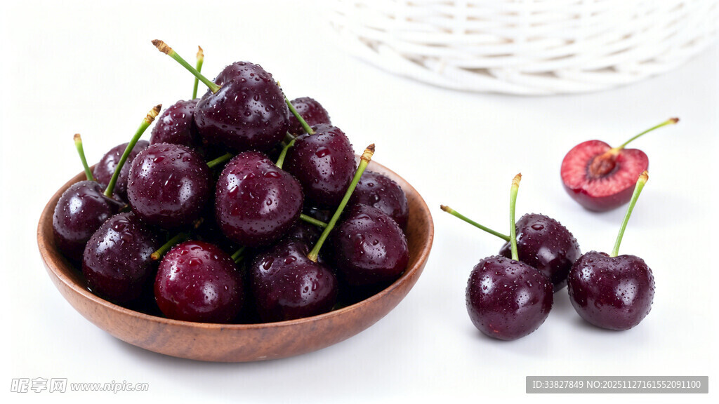 碗中紫樱桃 新鲜诱人