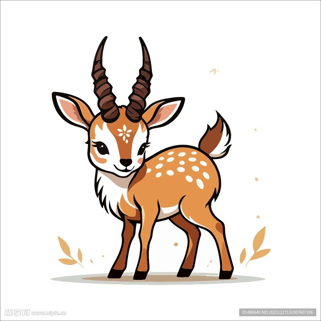 可爱小鹿插画
