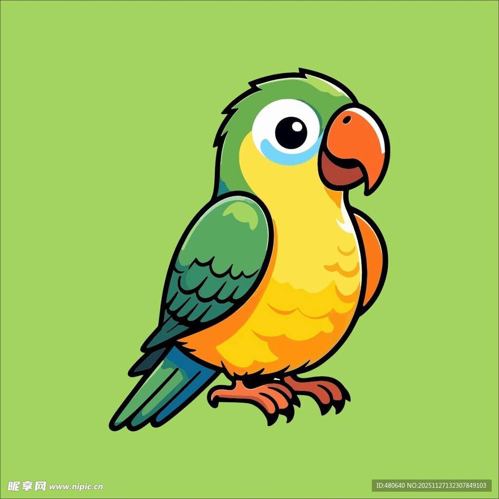 可爱卡通鹦鹉