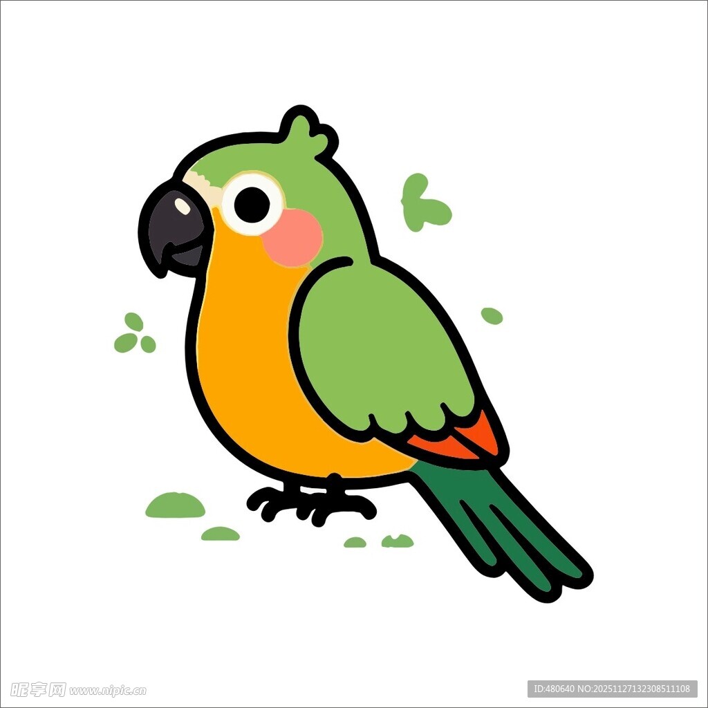 可爱卡通鹦鹉形象