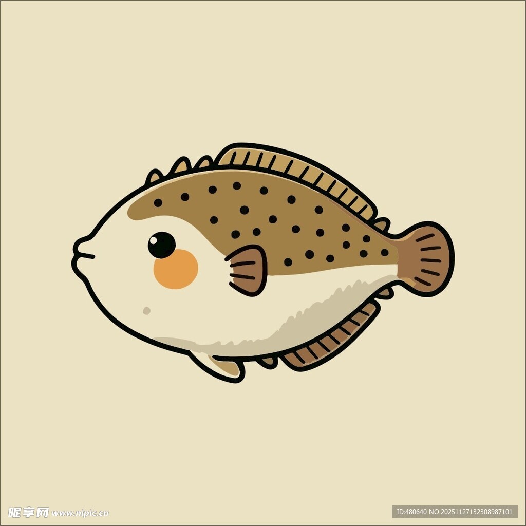 可爱卡通斑点鱼形象