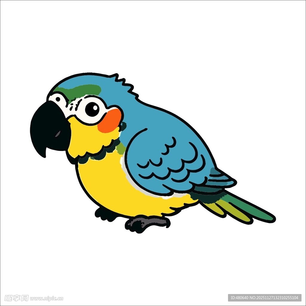可爱卡通鹦鹉形象