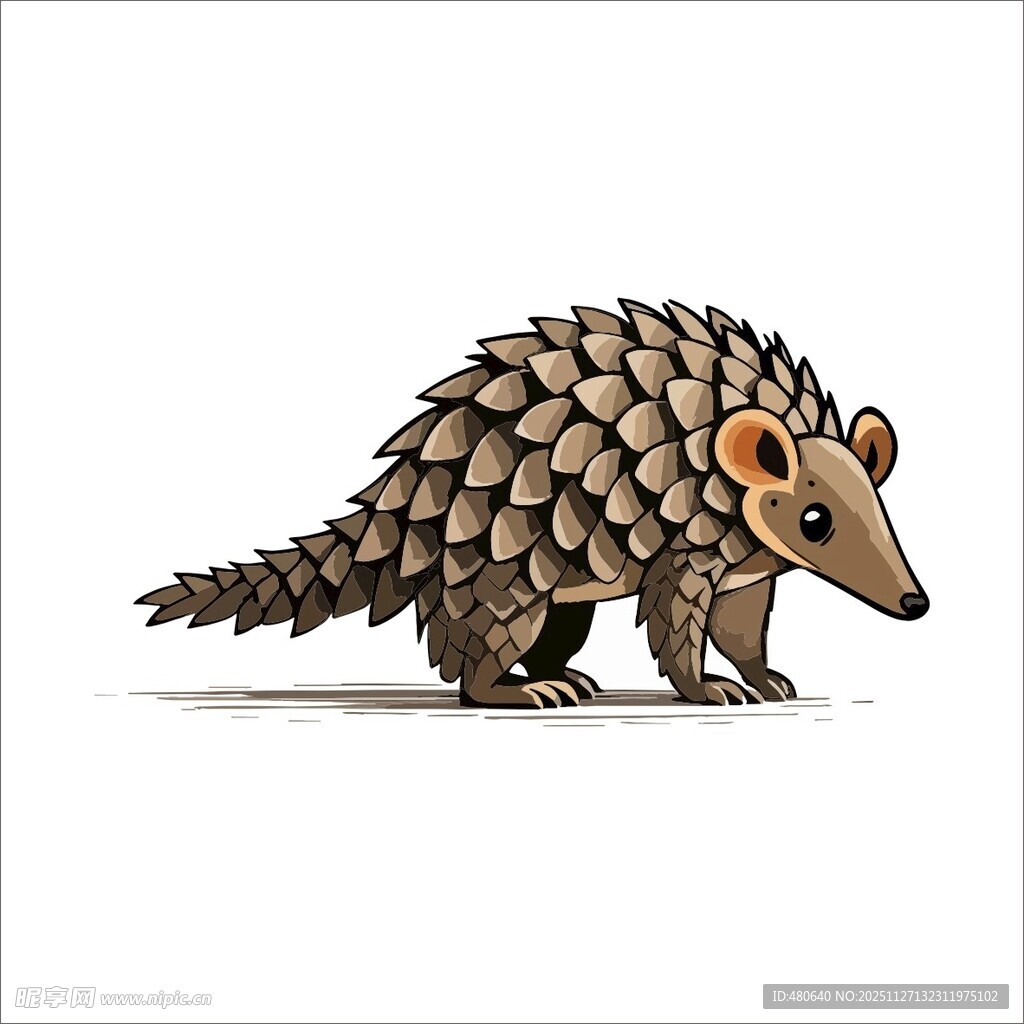 可爱穿山甲插画形象