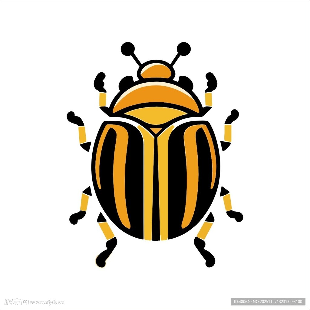 条纹甲虫图标设计