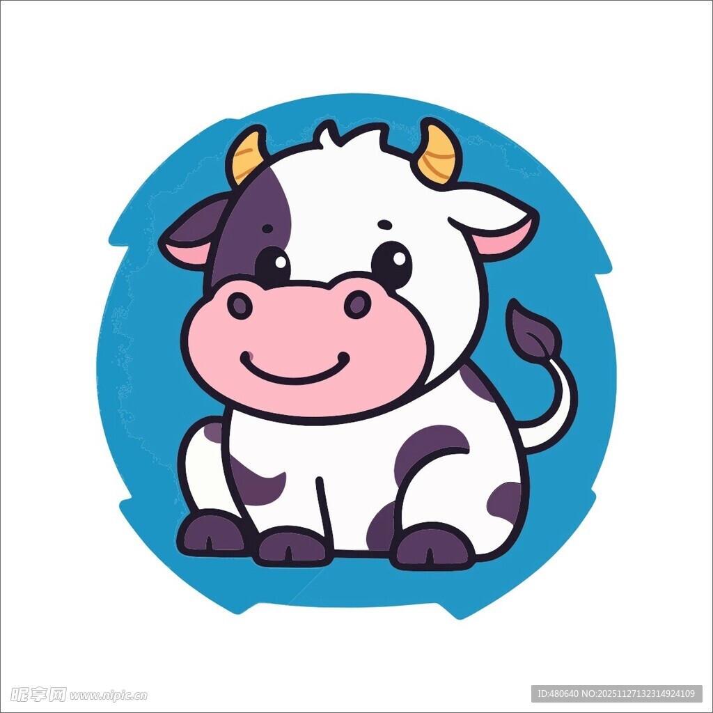 可爱卡通小牛形象