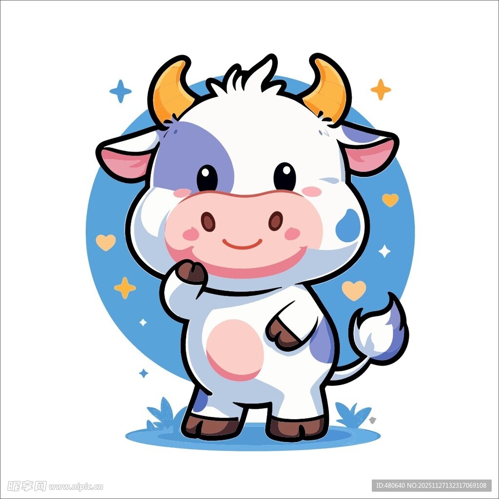 可爱卡通小牛形象