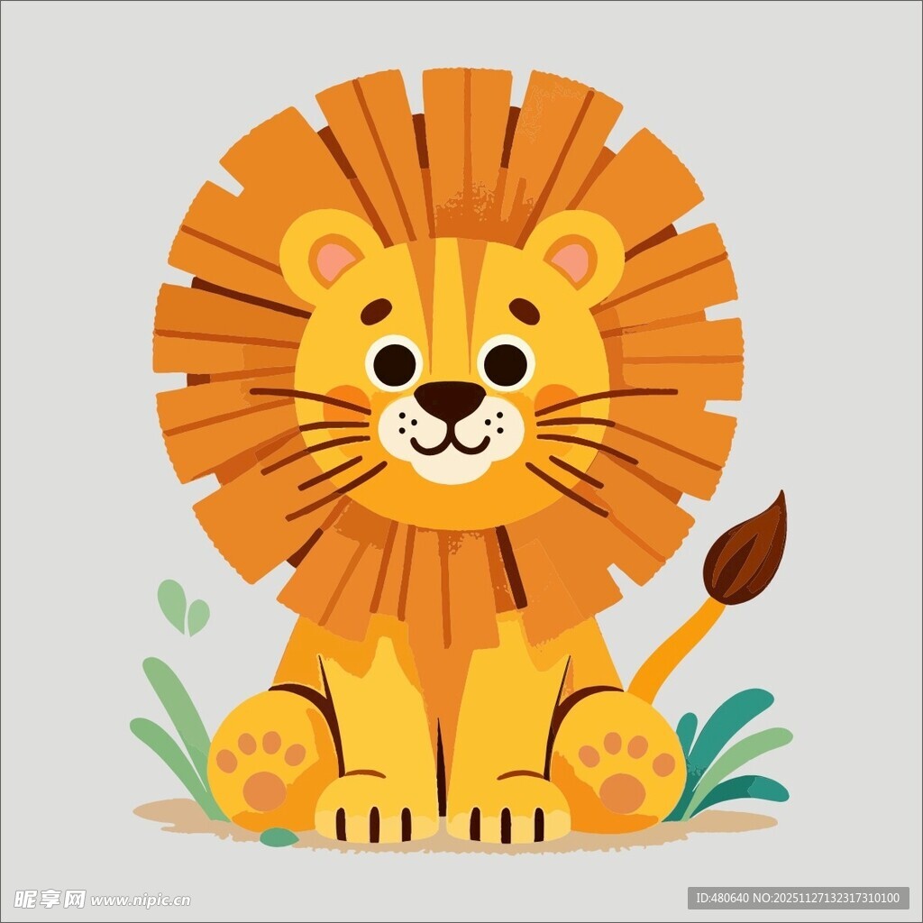 可爱卡通狮子插画