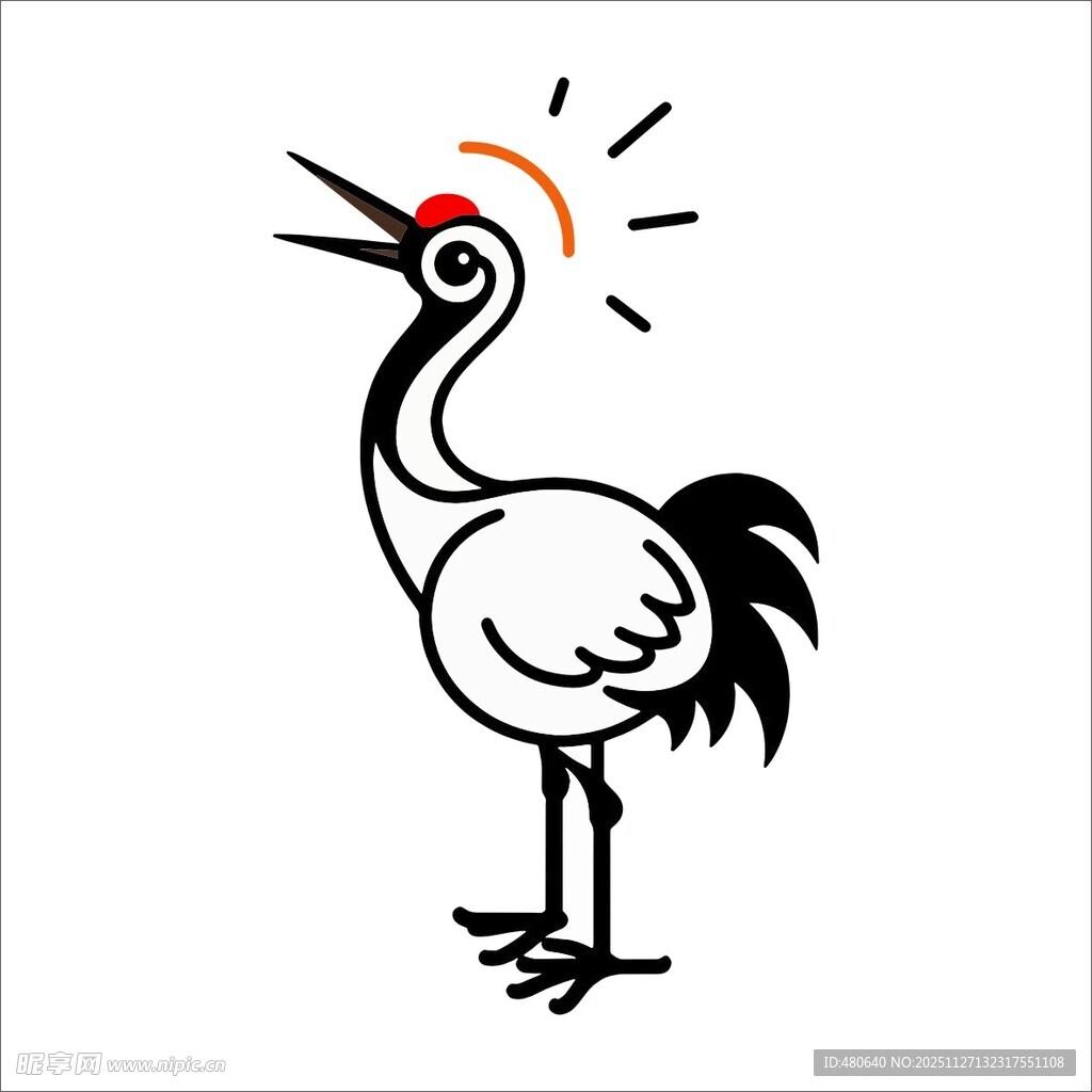 卡通仙鹤形象设计