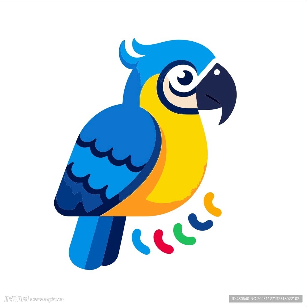 彩色鹦鹉插画