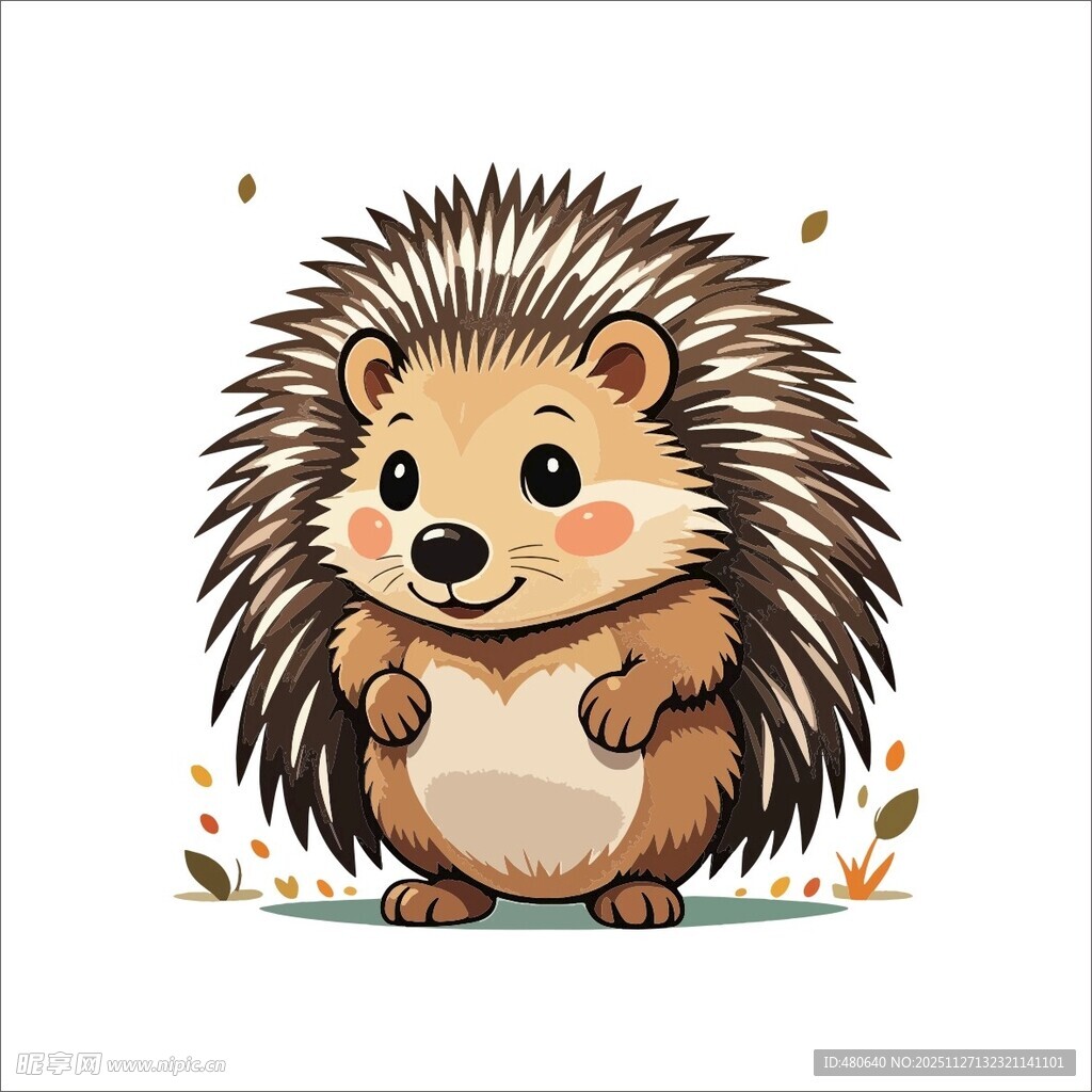 可爱小刺猬插画