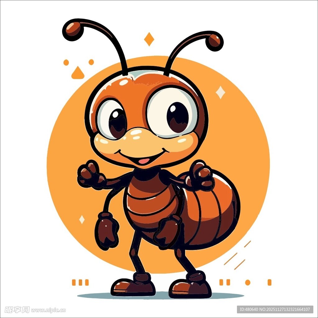 可爱卡通蚂蚁形象展示