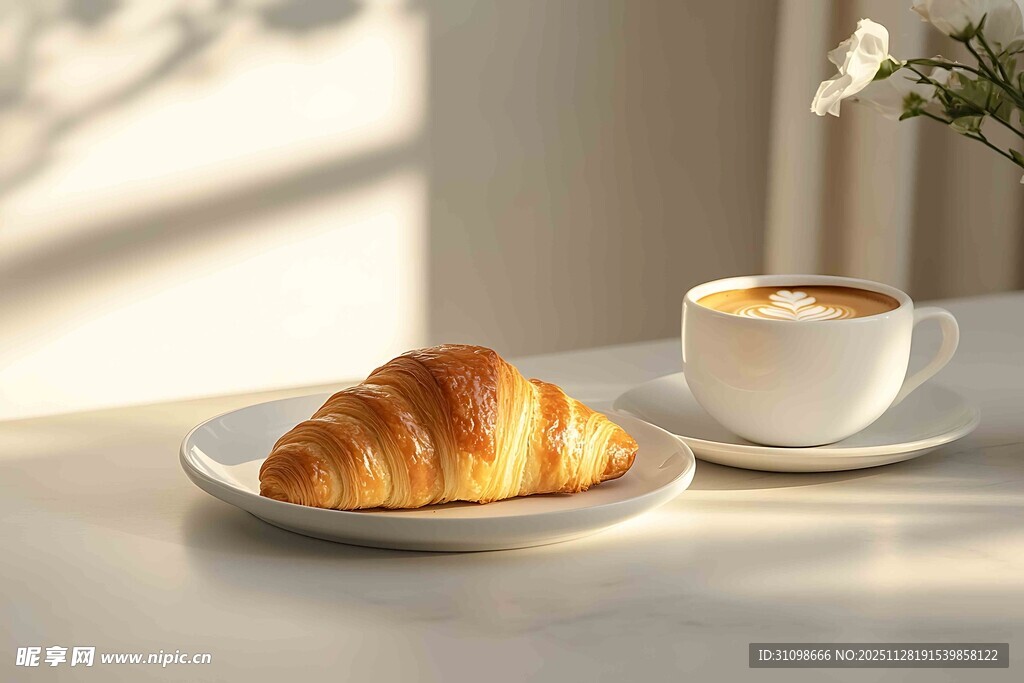 羊角面包与咖啡