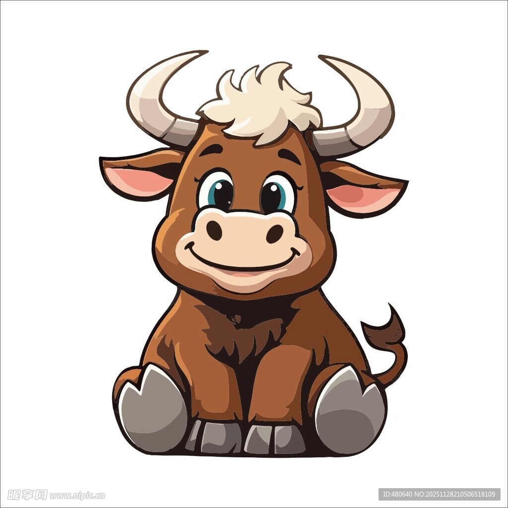 可爱卡通小牛形象