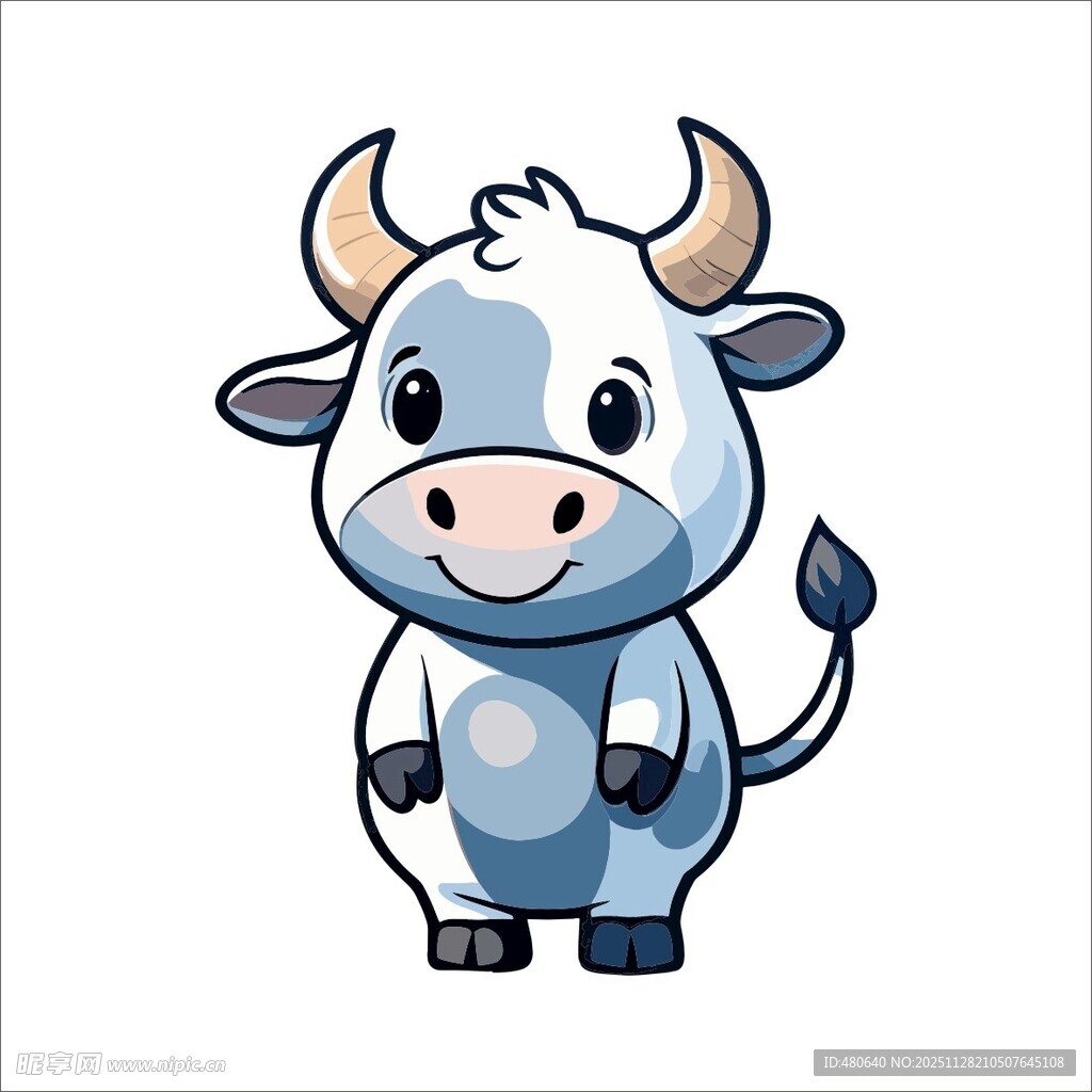可爱卡通小牛形象