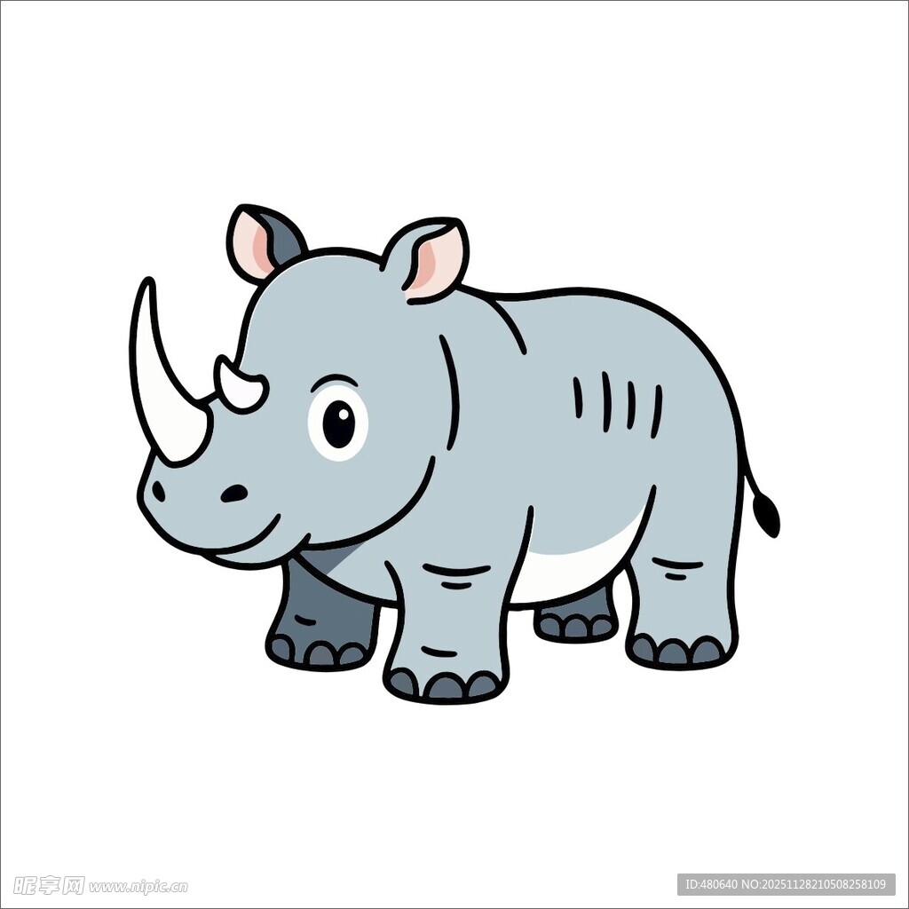 可爱卡通犀牛形象