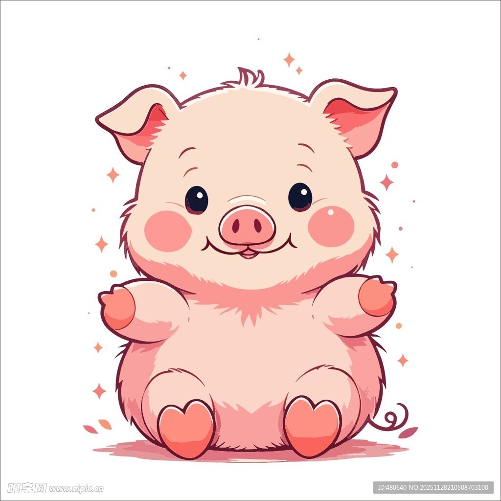 可爱小猪插画