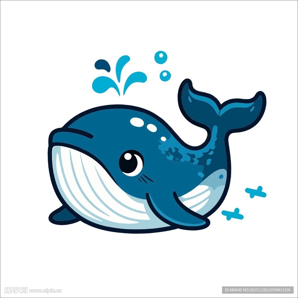 可爱蓝鲸卡通形象