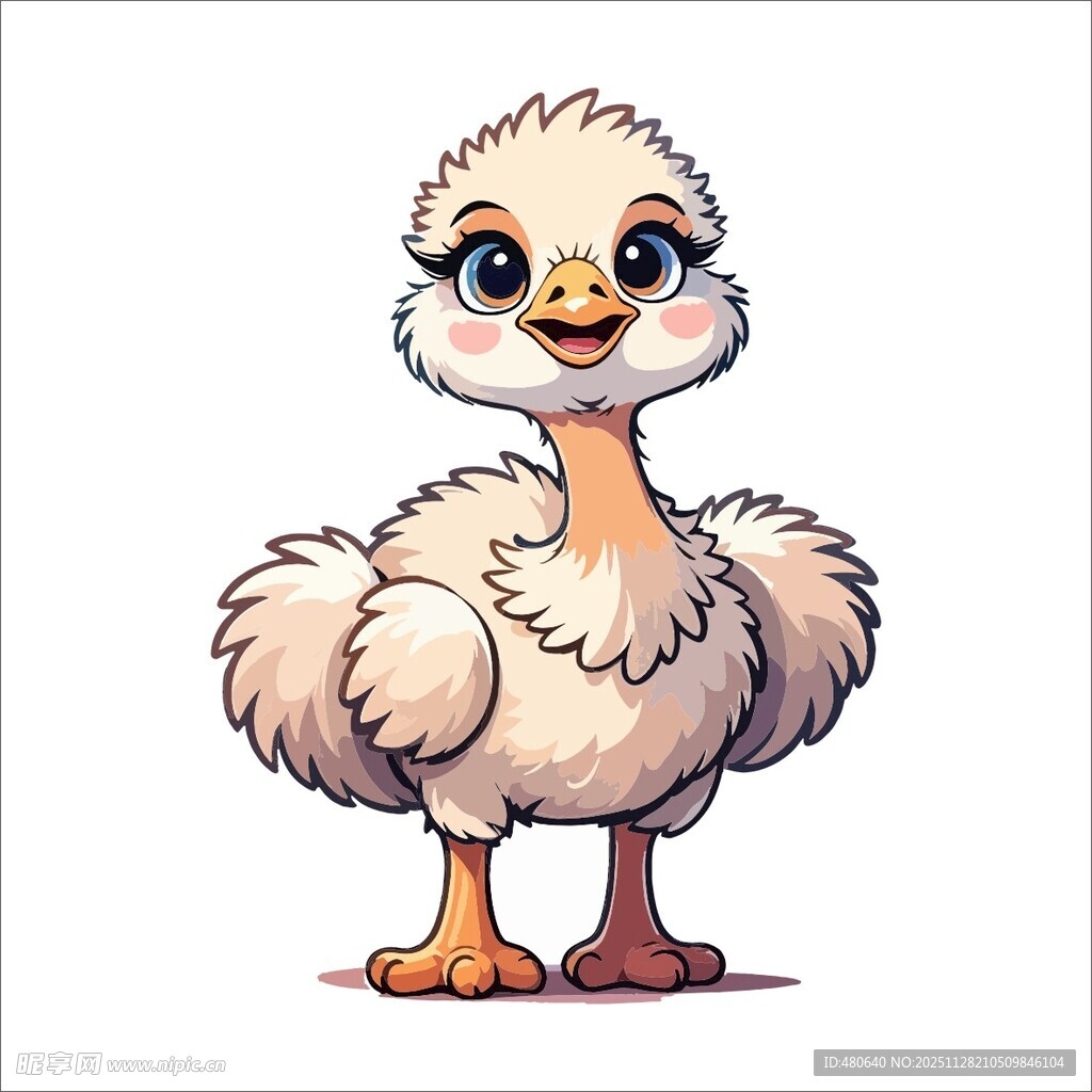 可爱卡通鸵鸟形象