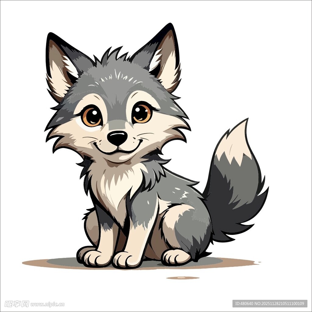 可爱小狼崽卡通形象
