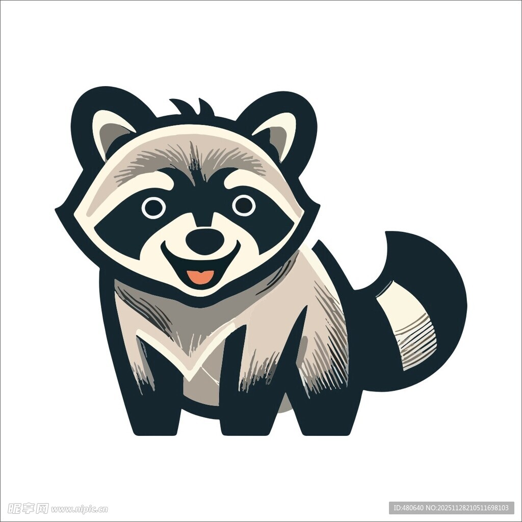 可爱浣熊卡通形象