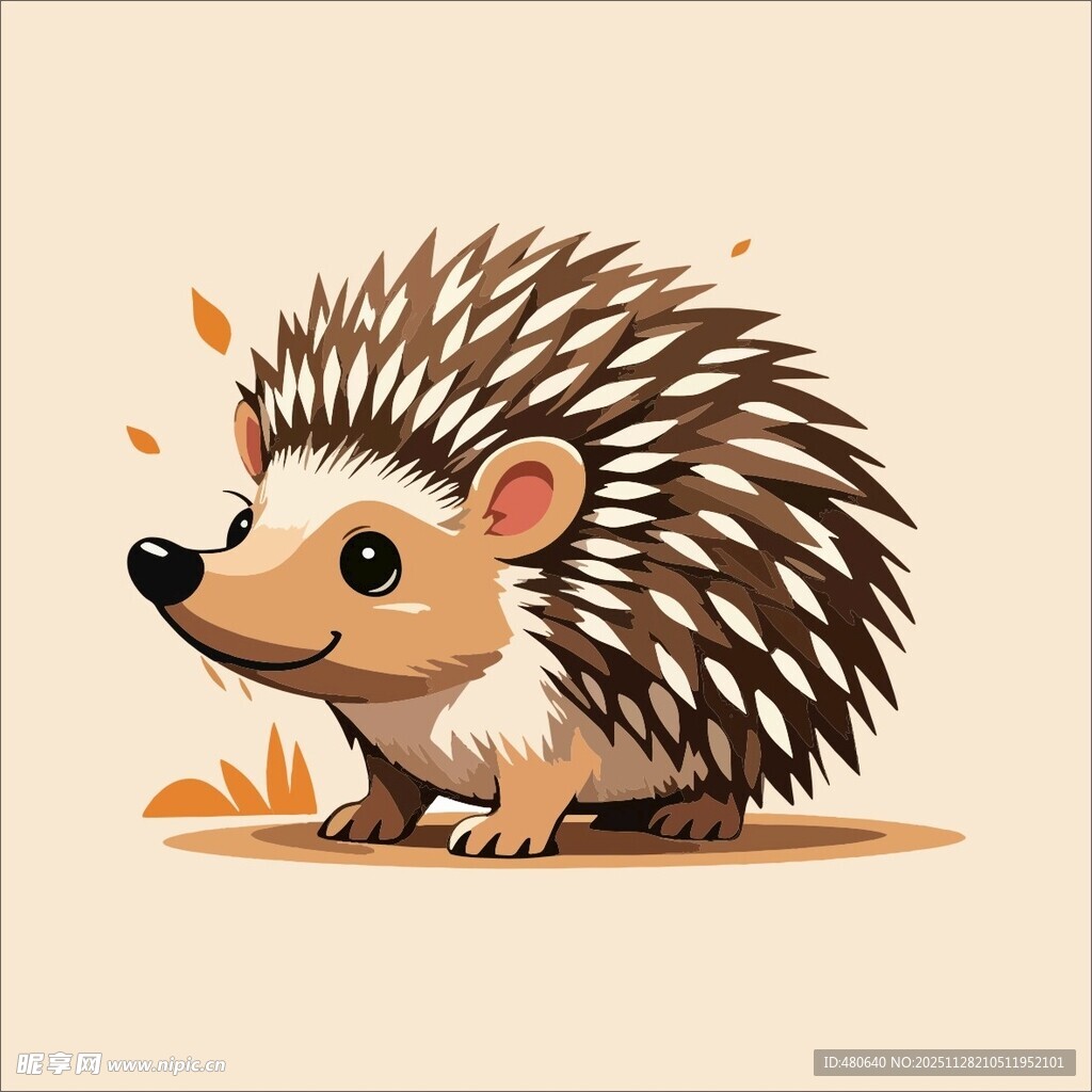 可爱小刺猬插画