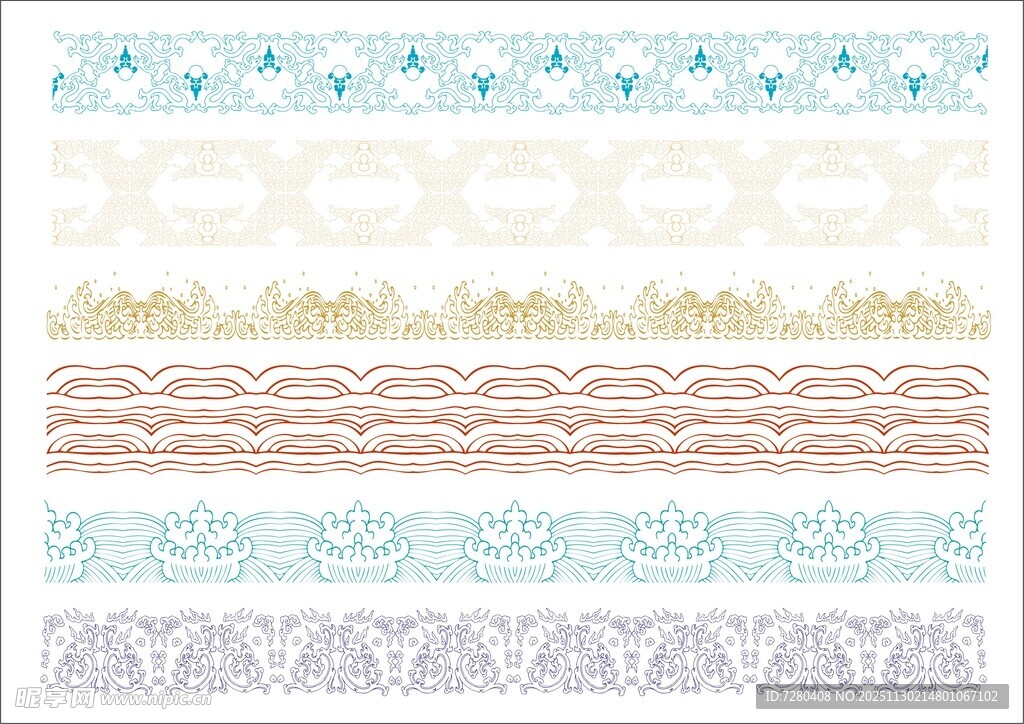 多彩精致花边图案集合