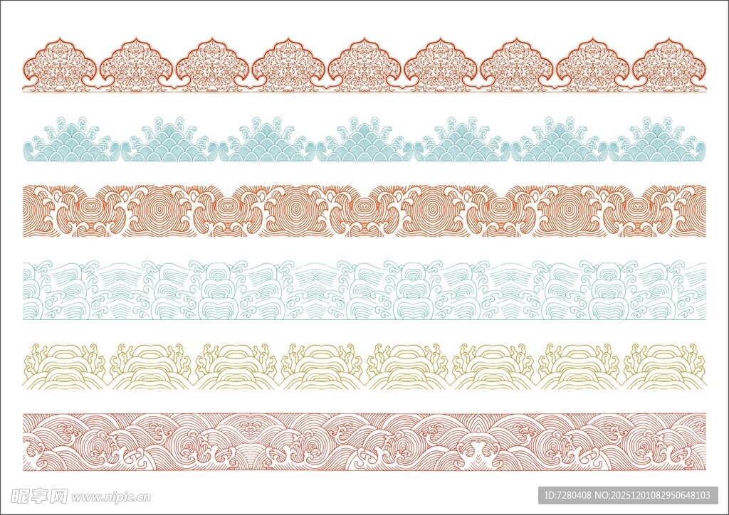 多彩花边图案素材集合