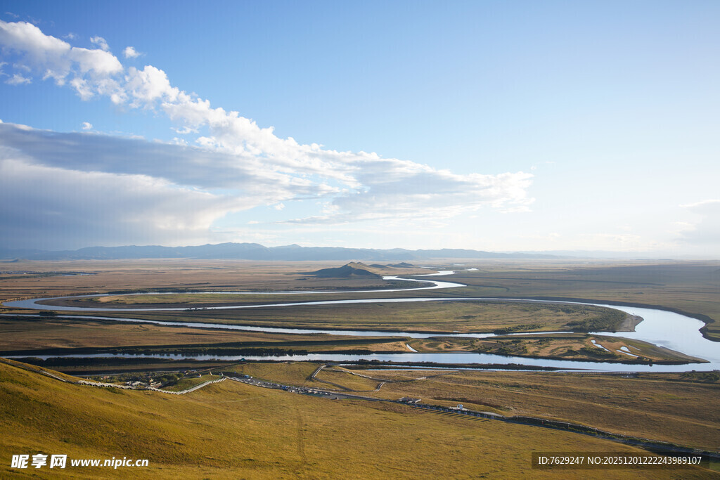 草原河流壮美风光九曲黄河第一湾