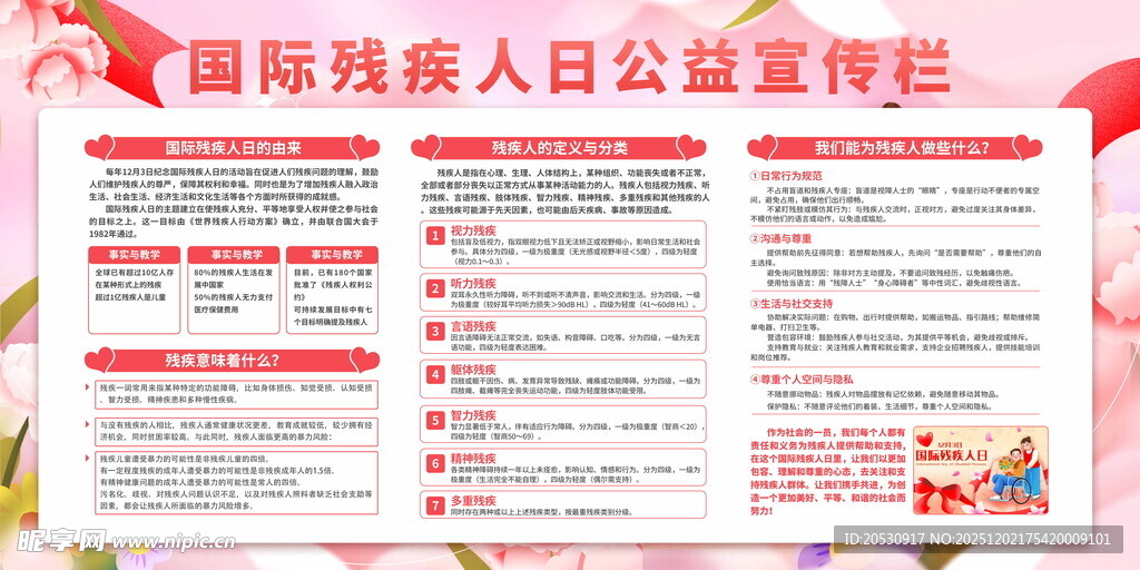 国际残疾人日公益宣传栏