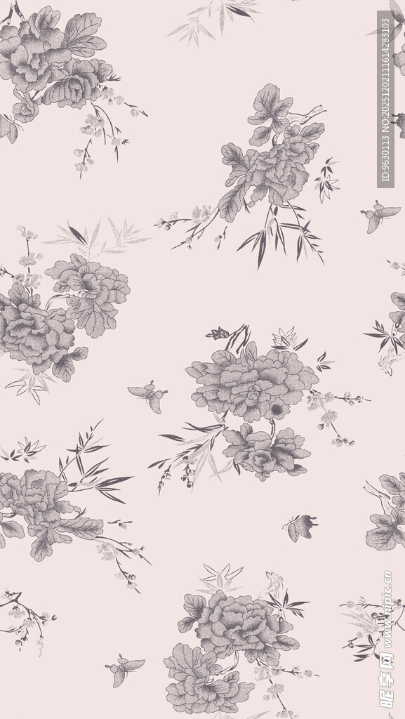 淡雅花卉图案背景纹理
