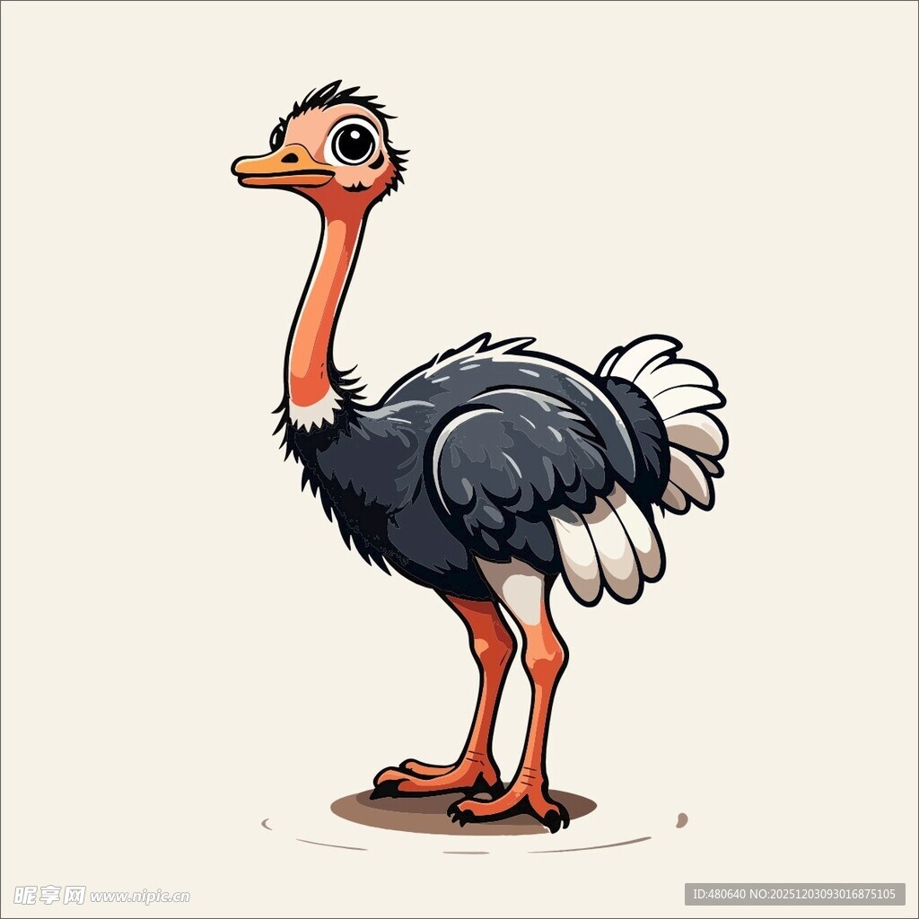 卡通鸵鸟形象
