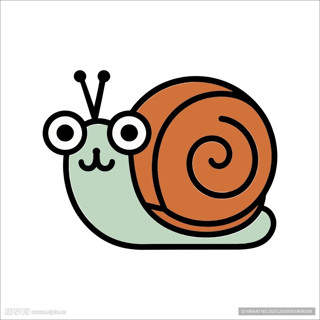 可爱卡通小蜗牛形象