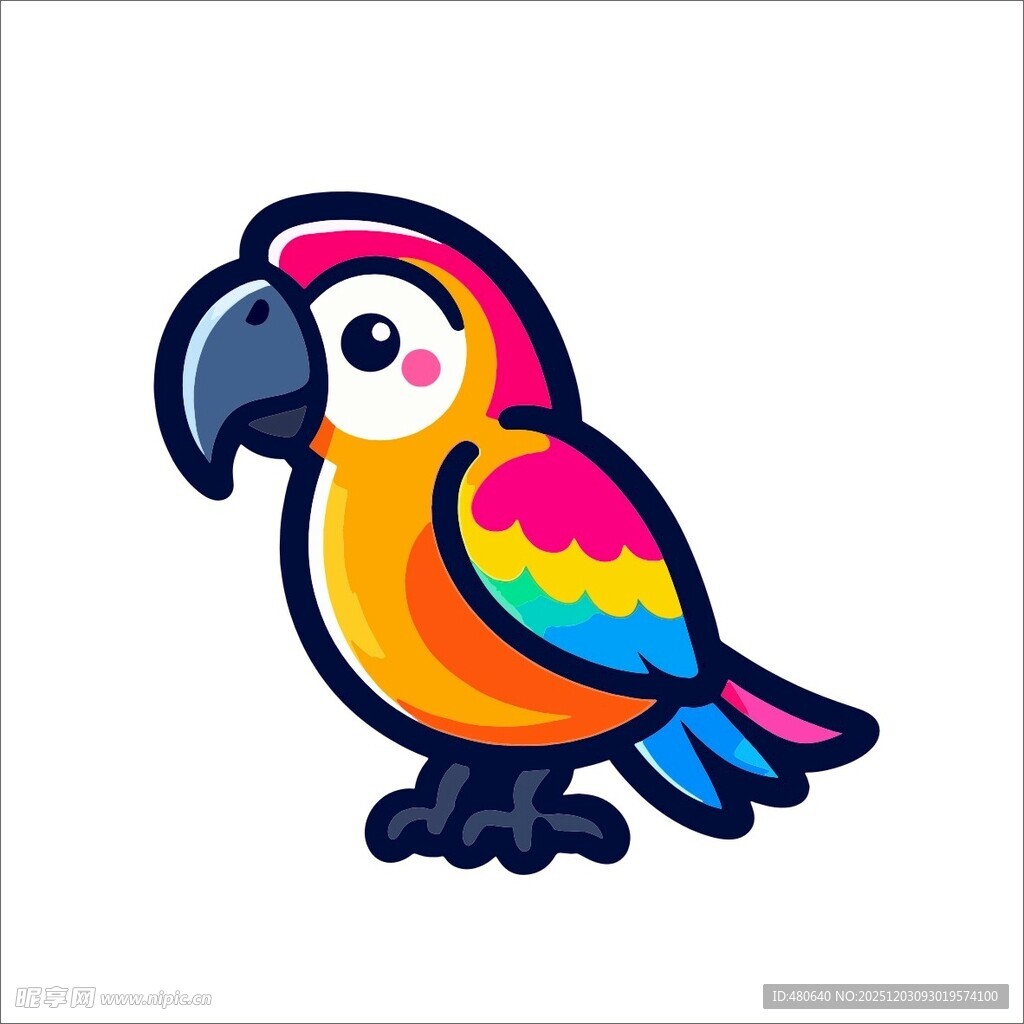 彩色鹦鹉卡通形象
