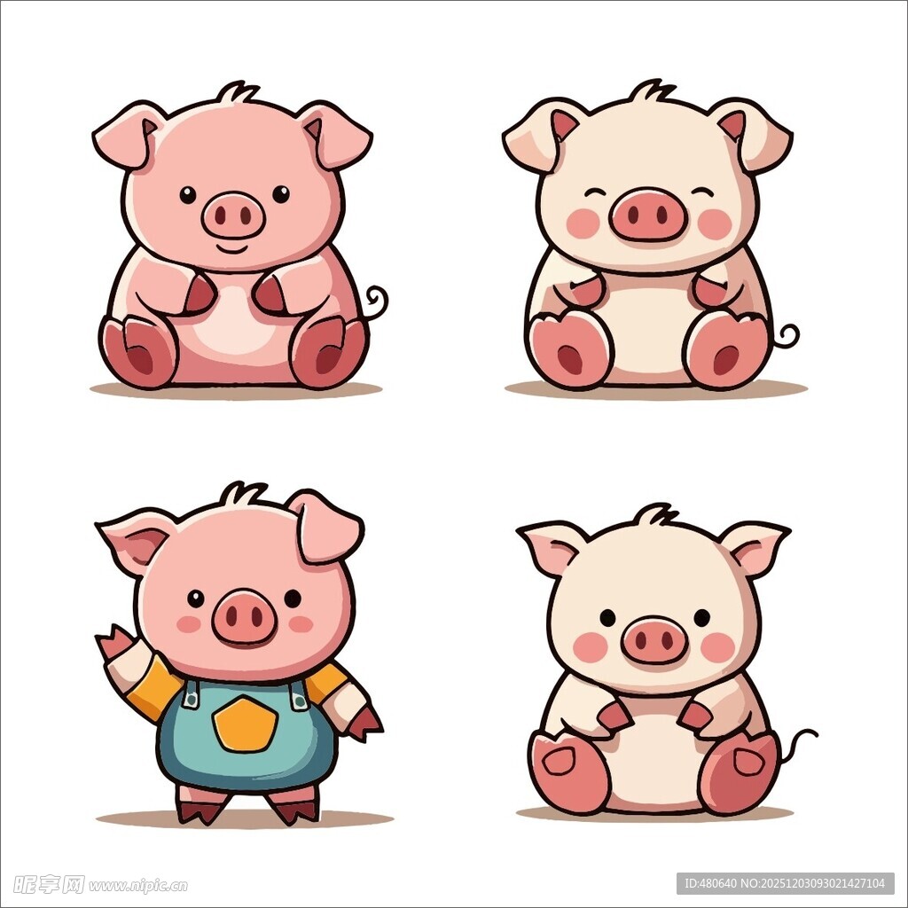 可爱卡通小猪形象集合